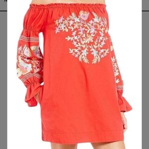 Free People off shoulder long sleeve mini dress